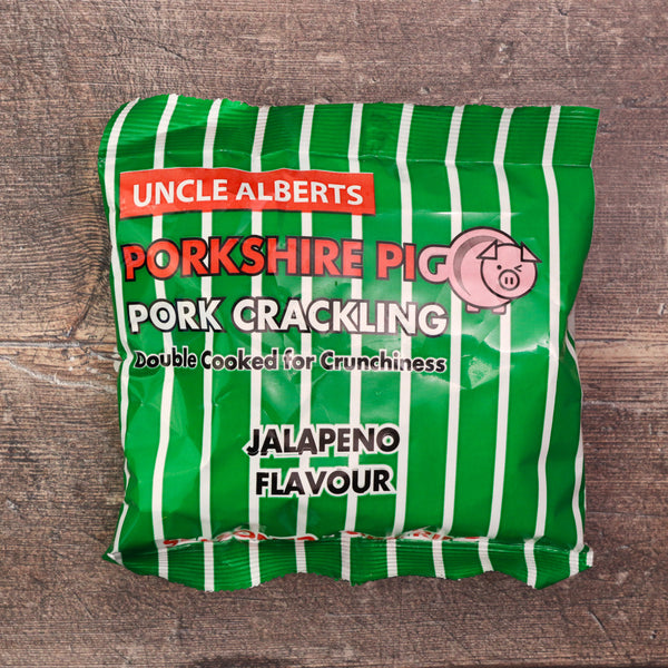 Uncle Alberts Porkshire Pig Pork Crackling Jalapeno Flavour (24x50gBox)
