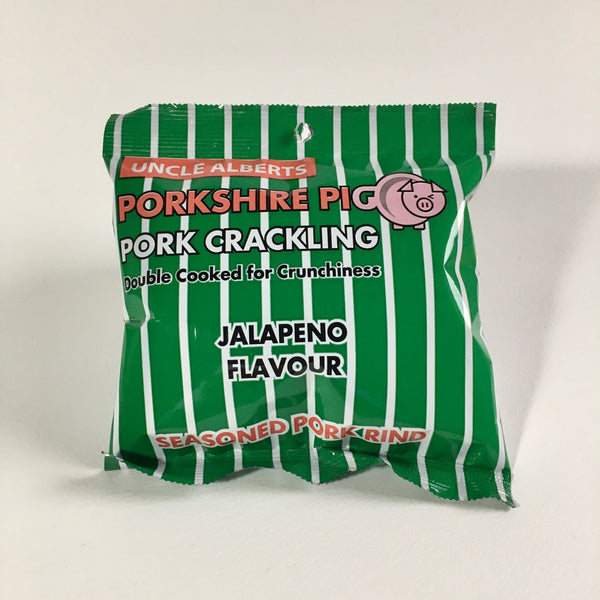 Uncle Alberts Porkshire Pig Pork Crackling Jalapeno Flavour (8x50g bag)