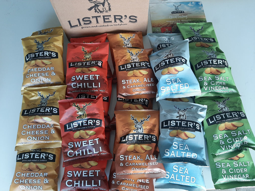 Listers Crisps Mixed Box 5 Flavours 25x40g